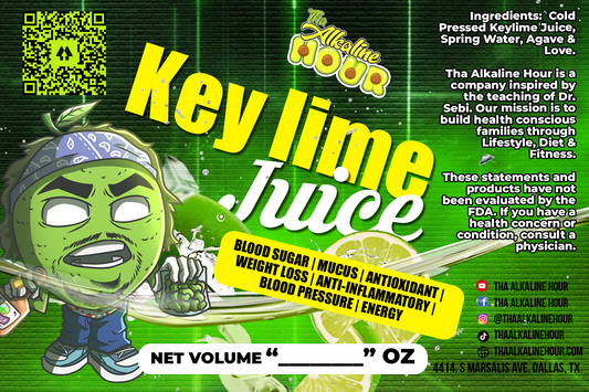 Key Lime Juice label - Tha Alkaline Hour cold pressed juice